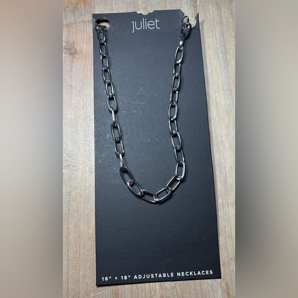 New! 18” Juliet Silver Tone Adjustable Necklace 3” Extension NWT